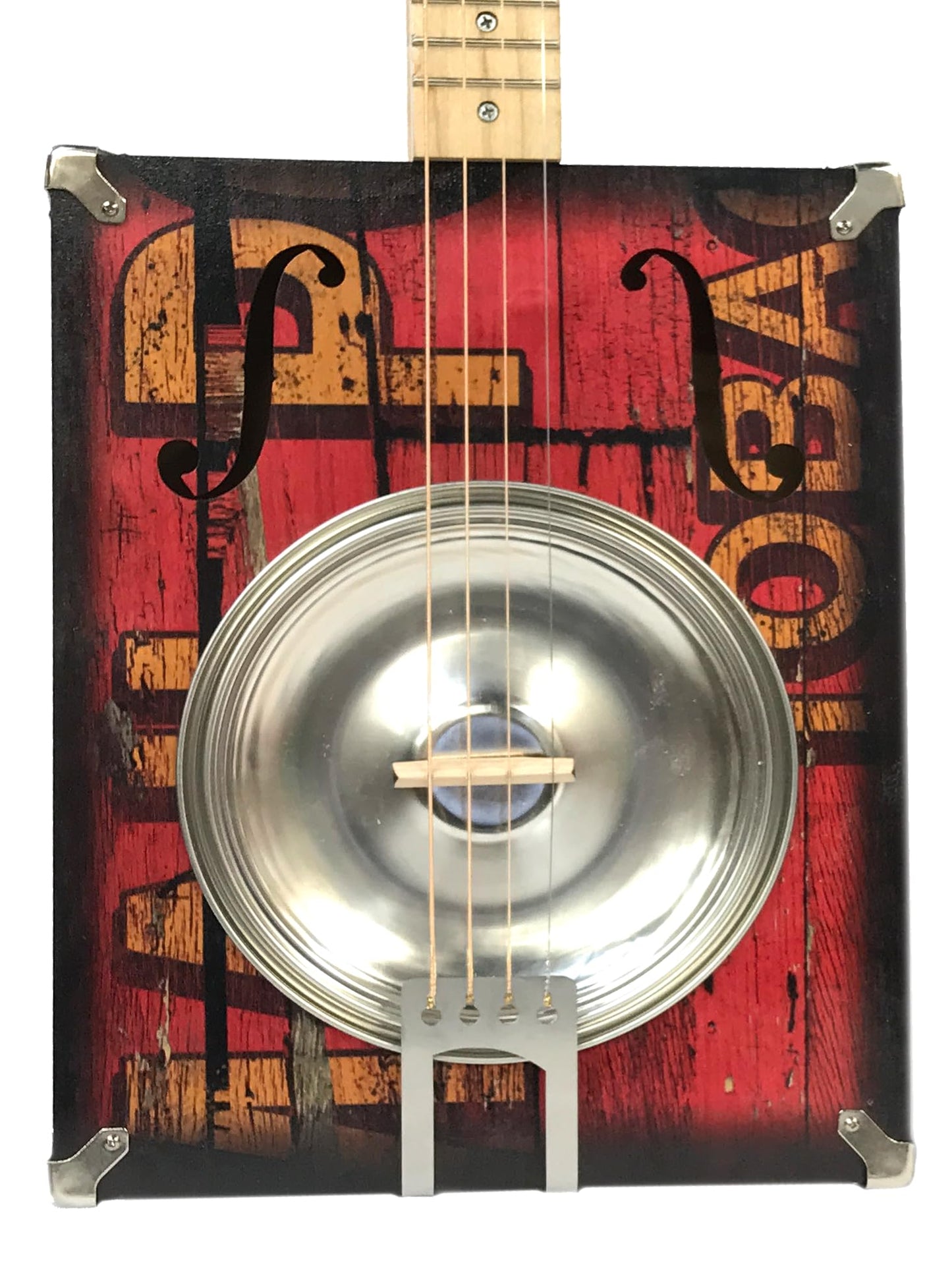 The "Red Barn" Howlin' Hubcap Resonator Cigar Box Guitar Kit - Made in the USA (3-String)