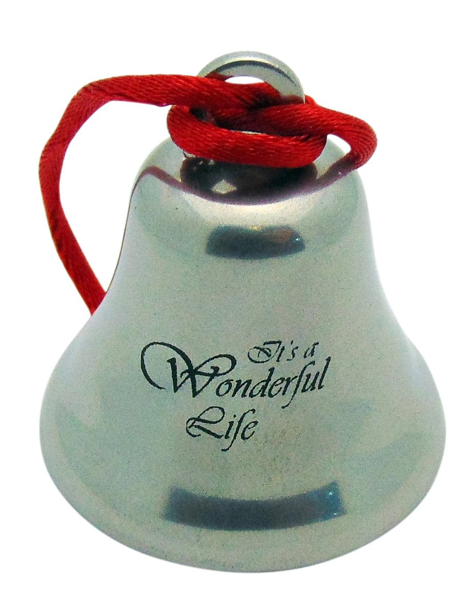 It's A Wonderful Life Christmas Ornament Bell on Ribbon Gift Boxed Movie Souvenir Steel Metal Keepsake Decoration Made in The USA