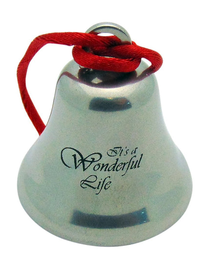 It's A Wonderful Life Christmas Ornament Bell on Ribbon Gift Boxed Movie Souvenir Steel Metal Keepsake Decoration Made in The USA