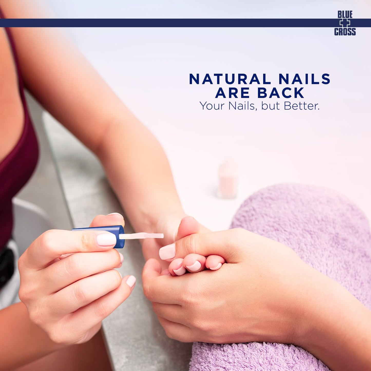 Blue Cross Illuminating Nail Concealer Polish, 5 Minute Manicure, Topcoat & Basecoat Nail Lacquer, Made in USA for Natural Shine, 0.45oz