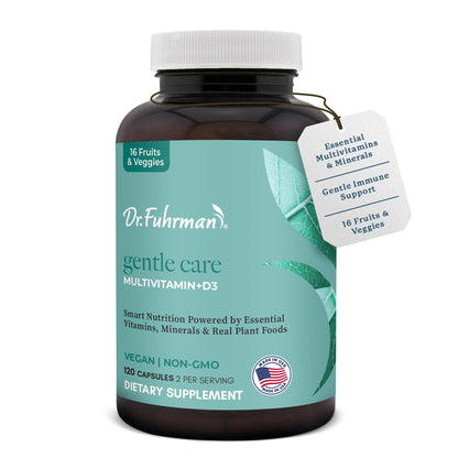 Dr. Fuhrman 2 Month Supply Multivitamin for All + D3 Vitamin for Immune Support | Vegan Formula Womens Multivitamin with B12 & Zinc | Whole Food multivitamin with 17 Fruits & Veggies