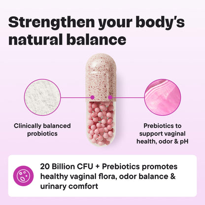 VitalForm Women’s Probiotic with 20B CFU – 5-in-1 Vaginal, Gut, Urinary, Skin & Mood Support – D-Mannose, Cranberry, Hyaluronic Acid, L-Theanine, Vitamin D – Vegan, Non-GMO – 30 Capsules