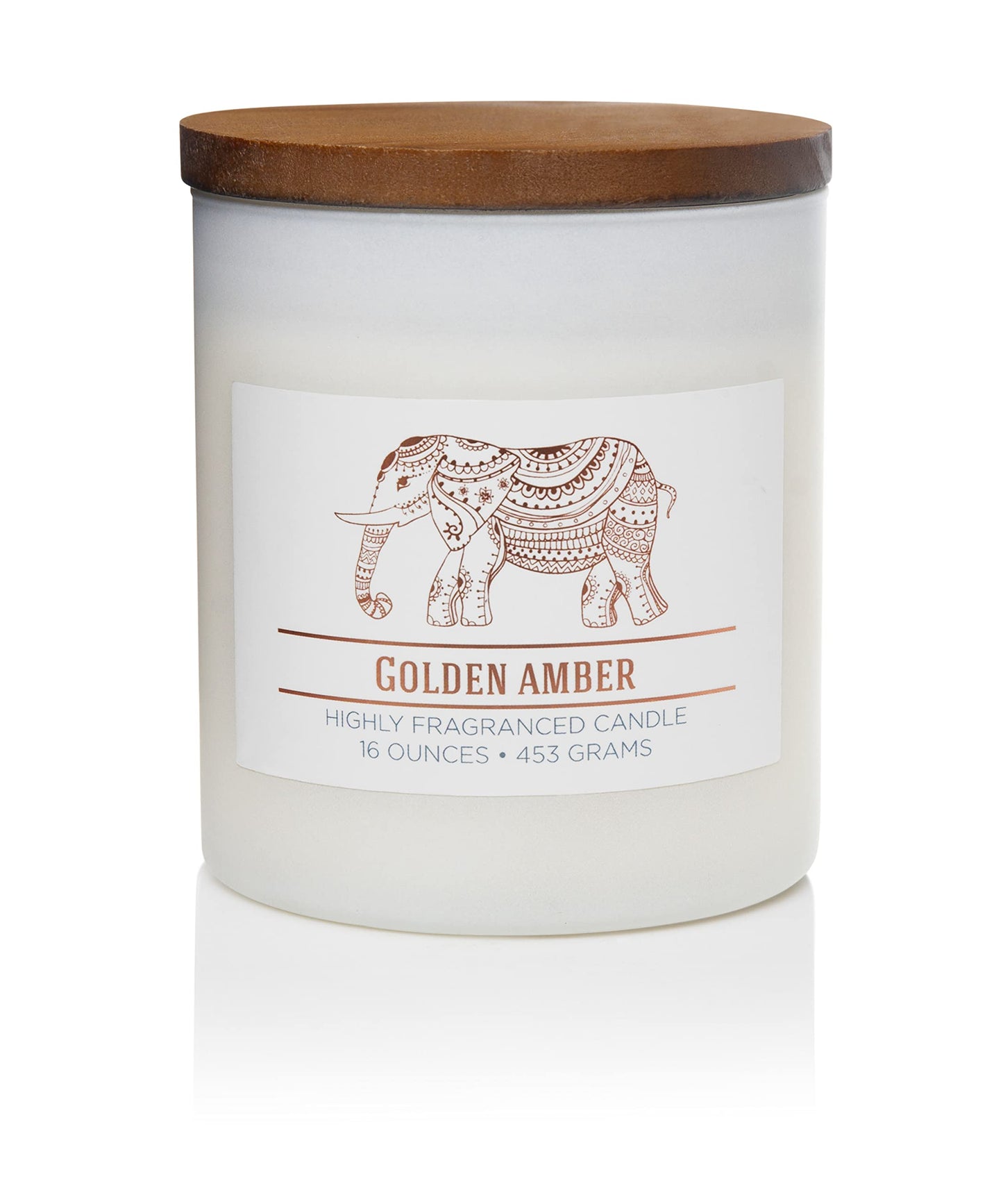 CAROLINA Golden Amber Scented Candle, 16 oz Wellness Relaxing Aromatherapy Candle, 2 Wick White Jar Soy Blend Wax, Candles for Home, 60H Burn - Made in The USA