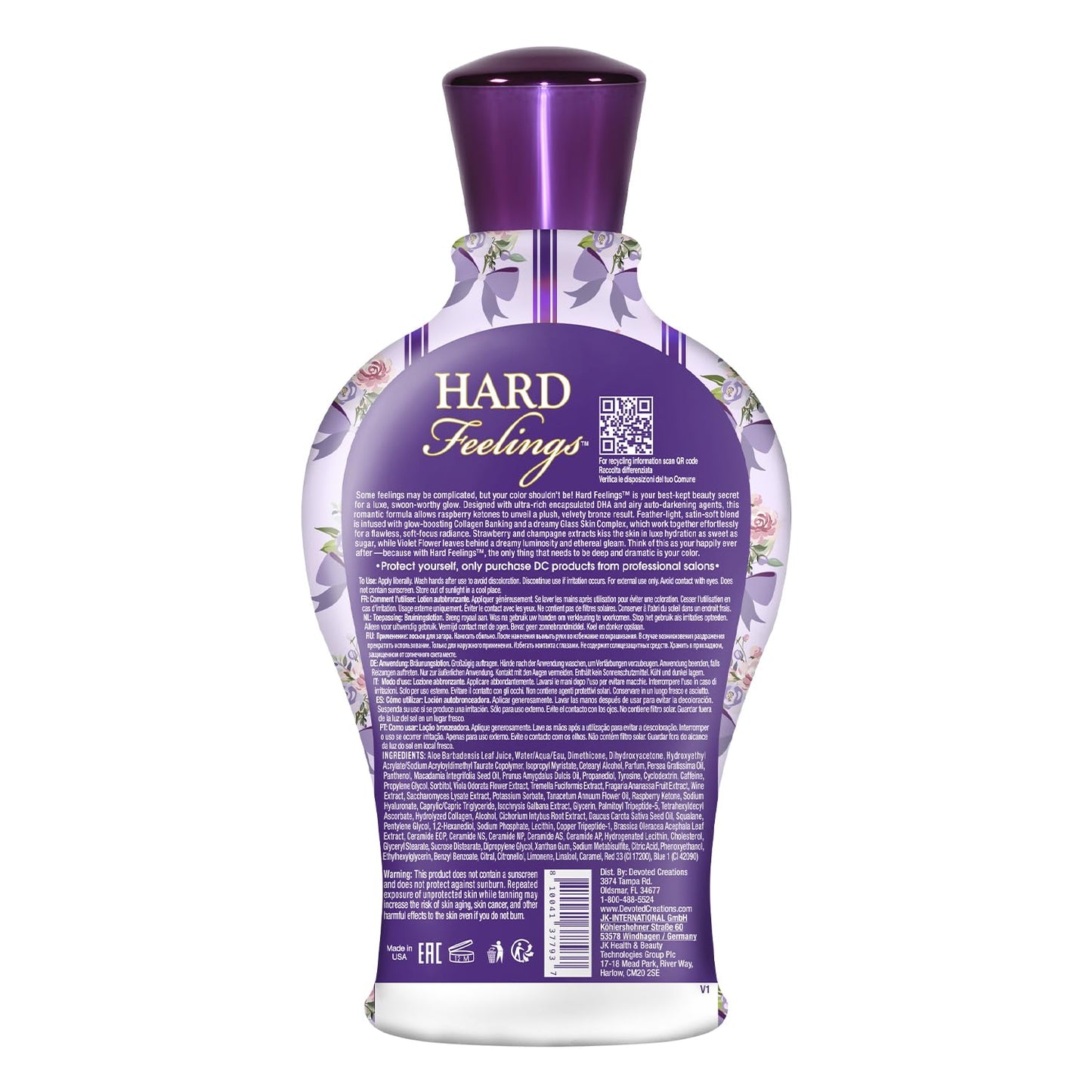 Devoted Creations Hard Feelings - Ultra Dark Glowing Encapsulated DHA Bronzer Dark Tanning Lotion