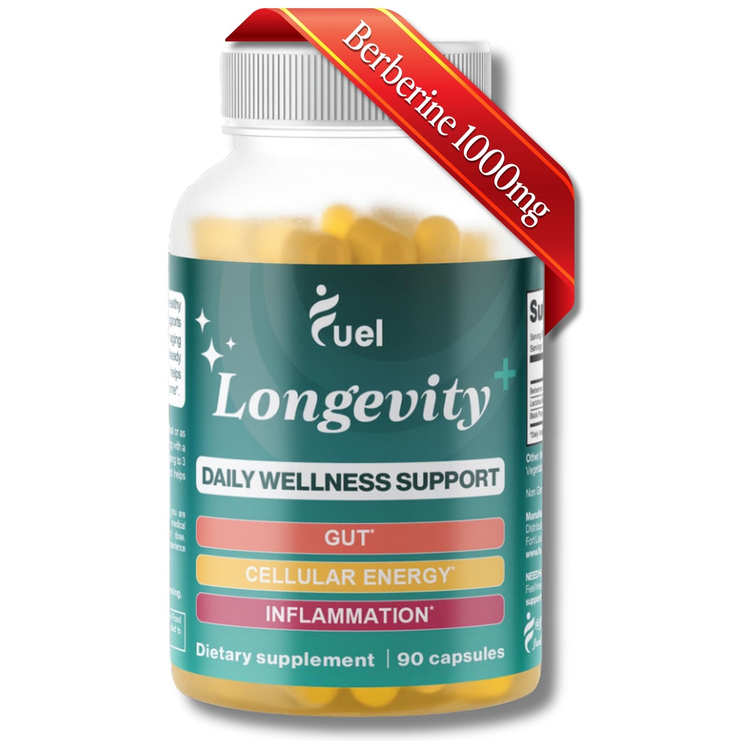 Fuel Natural Liposomal Berberine HCL Supplement – Supports Metabolism, Hunger, Hormone Balance, Energy for Women & Men - Healthy Aging and Longevity Support - Metabolic Berberine 1000mg Capsules