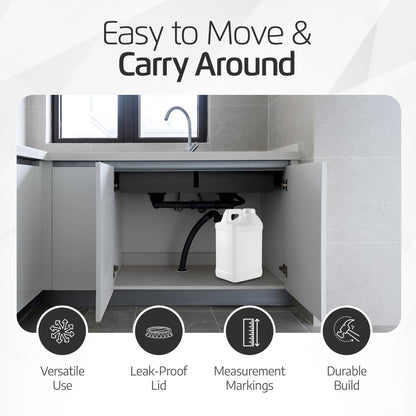 2.5 Gallon Water Jug – Water Container Heavy-Duty HDPE Carboy for Automotive Used Oil & Liquid Storage – 10 Quart Mixing Container with Secure Lid – Made in USA