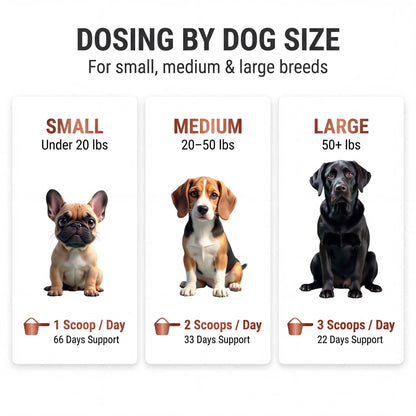 Kopo Dog Multivitamin Powder | Supports Heart, Daily Vitality, Immune Health, Digestion, Skin & Coat and Hip & Joint | For Puppy, Adult & Senior Dogs | Beef Liver Flavor | All Breeds Sizes | 99 Scoops