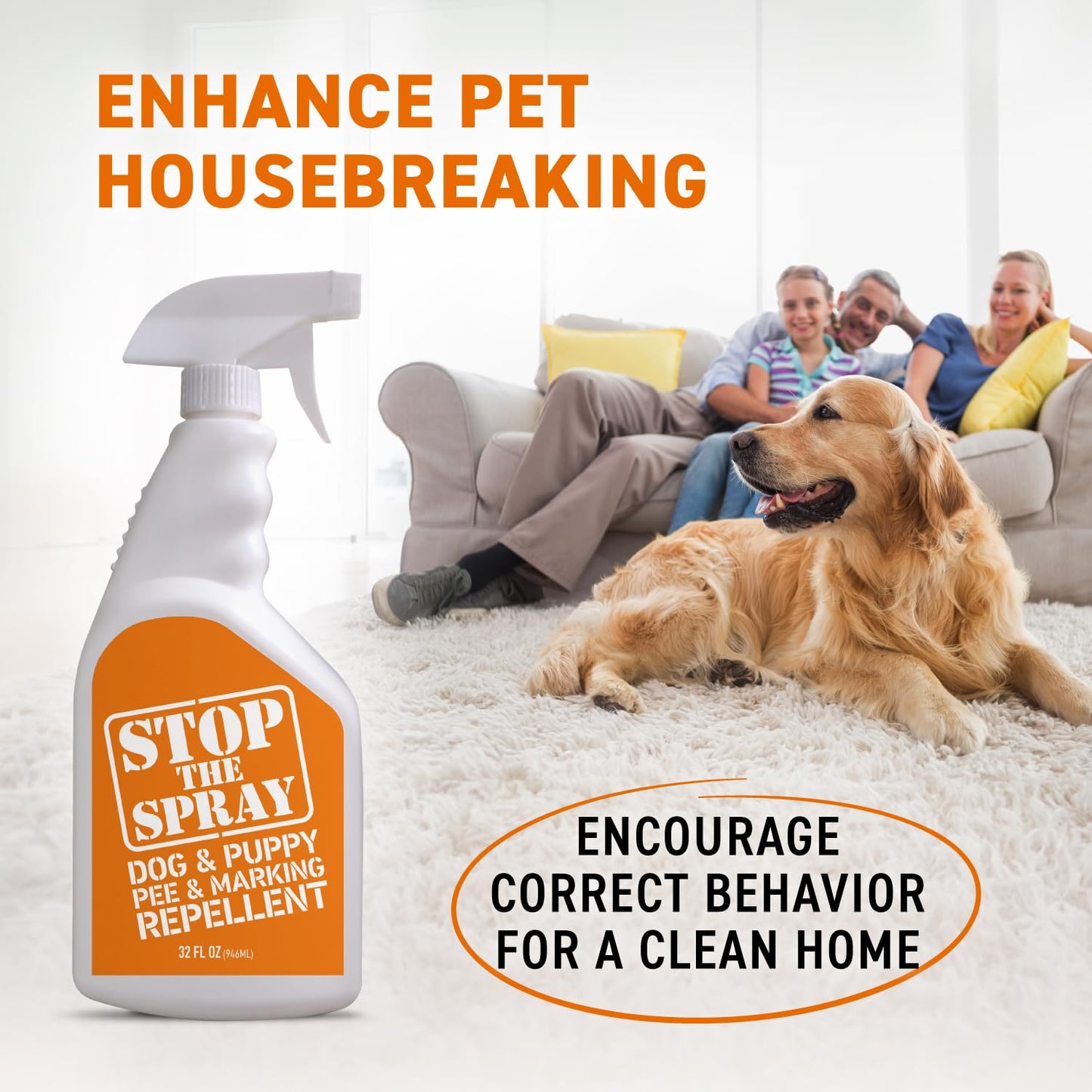 EBPP Stop the Spray - Dog & Puppy Pee Marking Repellent - Pet Training Spray - Puppy Potty Training Spray for Dogs - Dog Pee Stopper - Pee Deterrent for Dogs - No Marking Spray for Dogs Indoor 32oz