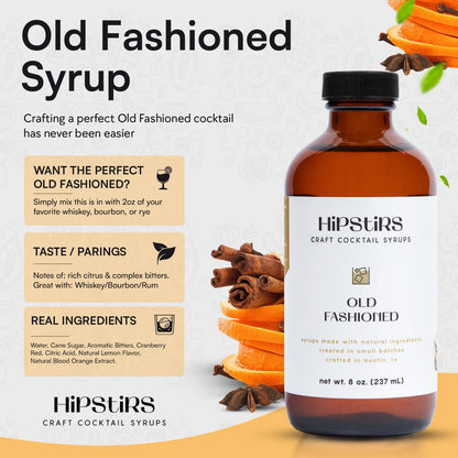 HipStirs Holiday Trio Pack - Our Cocktail Mixers Variety Pack Contains our Delicious Pumpkin Spice Syrup, Classic Cranberry Pie Syrup & Timeless Old Fashioned Drink Mix (8 Fl Oz)