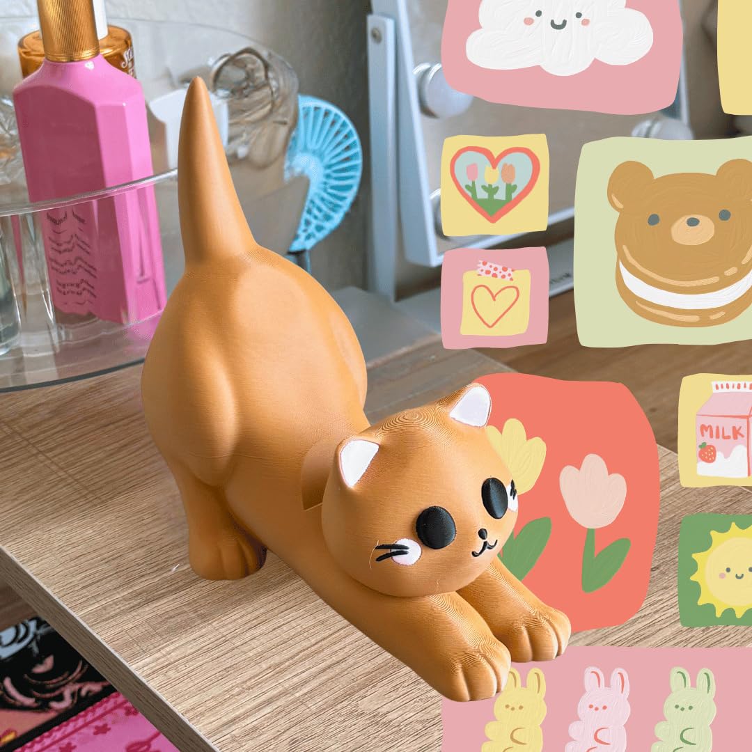 Stretching Kitty Phone Stand Holder | Cute Cat Phone Stand for Desks, Bedrooms, Living Rooms | Great for Video Chats | Made in USA