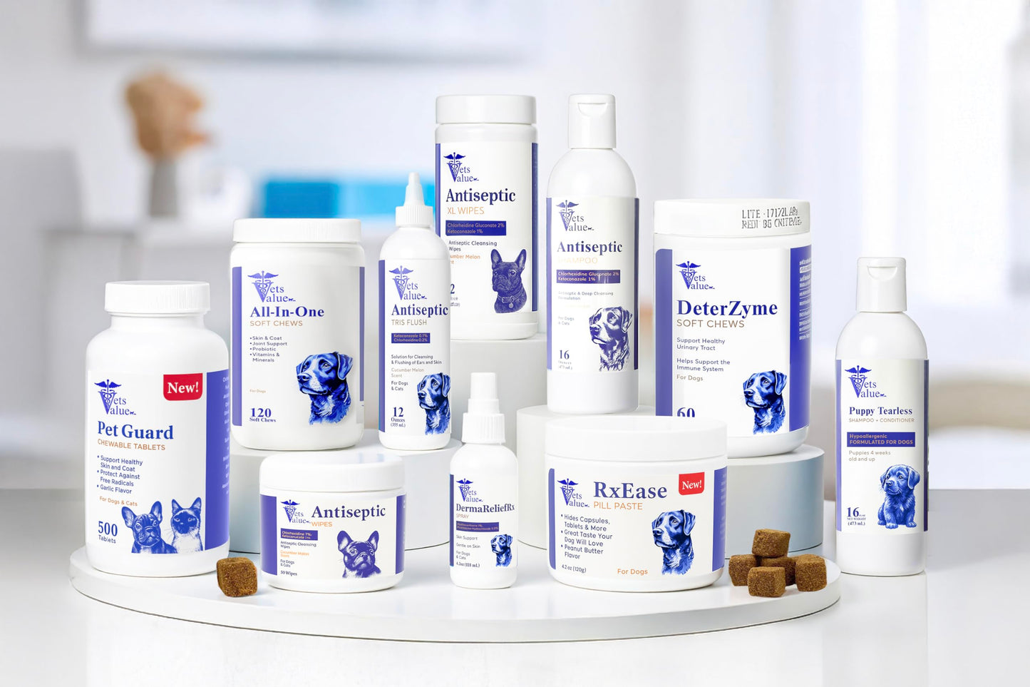 Vets Value All Natural Flea and Tick Support, Chewable Tablets for Dogs & Cats – Supports Healthy Skin & Coat, Antioxidant Benefits, Garlic Flavor, 500 Count