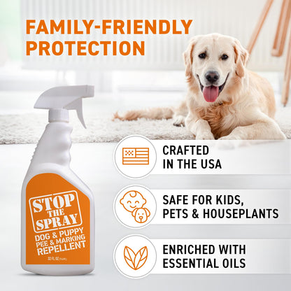 EBPP Stop the Spray - Dog & Puppy Pee Marking Repellent - Pet Training Spray - Puppy Potty Training Spray for Dogs - Dog Pee Stopper - Pee Deterrent for Dogs - No Marking Spray for Dogs Indoor 32oz