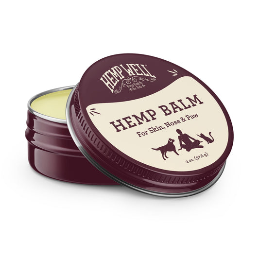 Hemp Well New Hemp Balm for Pets and People - Organic Pet Balm, Dogs and Cats, Human - Relieves Dryness and Cracking for Paws, Skin, and Nose, 2 oz.