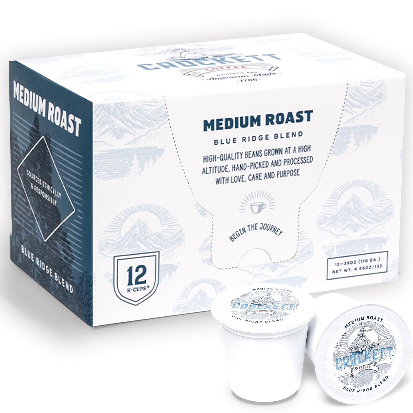 Crockett K Cups Coffee – Smooth Medium Roast Coffee Pods with Balanced Flavor, Clean Finish & All Day Energy – Convenient Single Serve for Reliable Brewing & Rich American-Made Taste