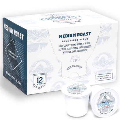 Crockett K Cups Coffee – Smooth Medium Roast Coffee Pods with Balanced Flavor, Clean Finish & All Day Energy – Convenient Single Serve for Reliable Brewing & Rich American-Made Taste