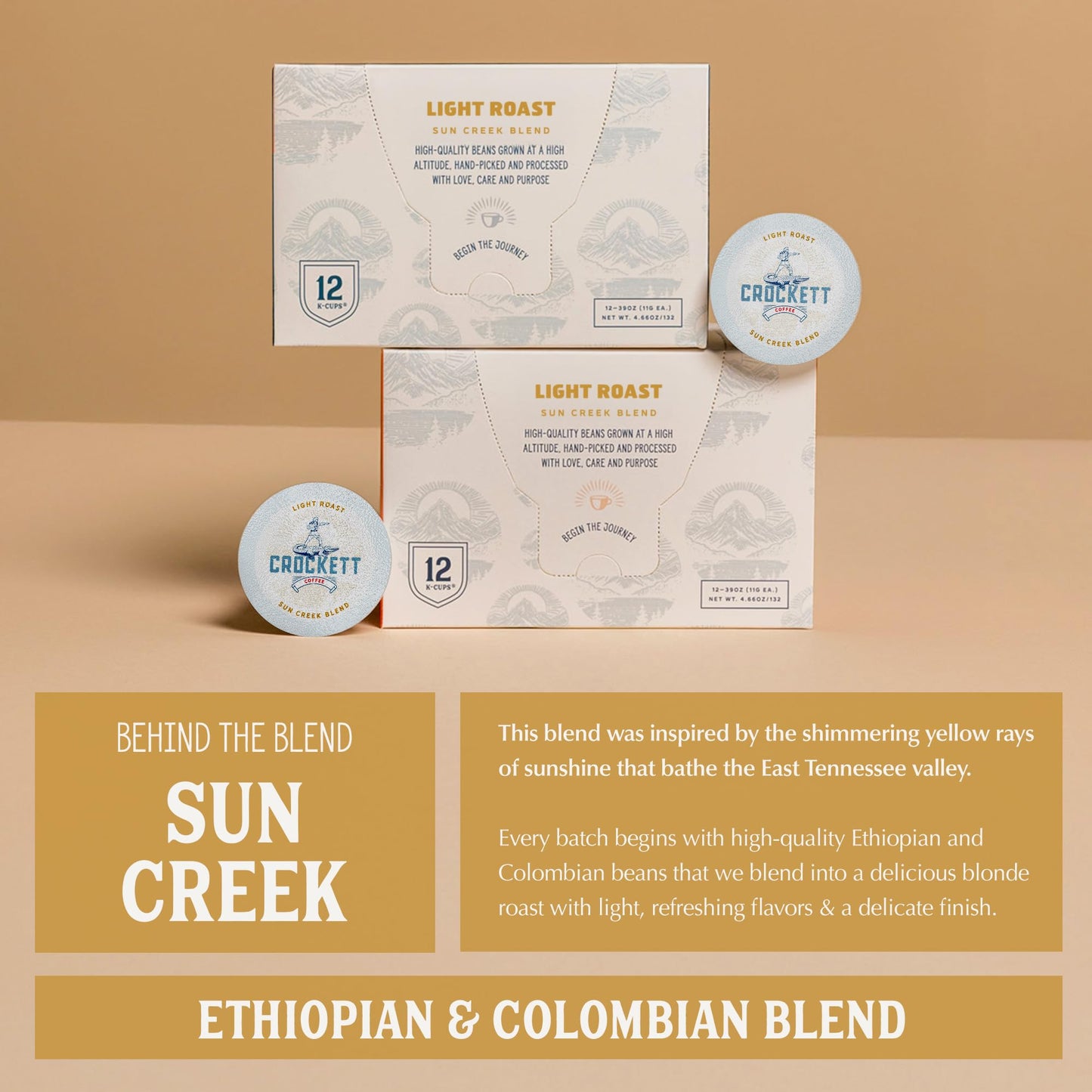 Crockett K Cups Coffee – Smooth Light Roast Coffee Pods with Bright Flavor, Clean Finish & Subtle Citrus Notes – Convenient Single Serve for Daily Clarity, Focus & a Lighter Brew That Lasts