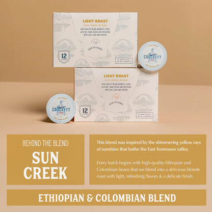 Crockett K Cups Coffee – Smooth Light Roast Coffee Pods with Bright Flavor, Clean Finish & Subtle Citrus Notes – Convenient Single Serve for Daily Clarity, Focus & a Lighter Brew That Lasts