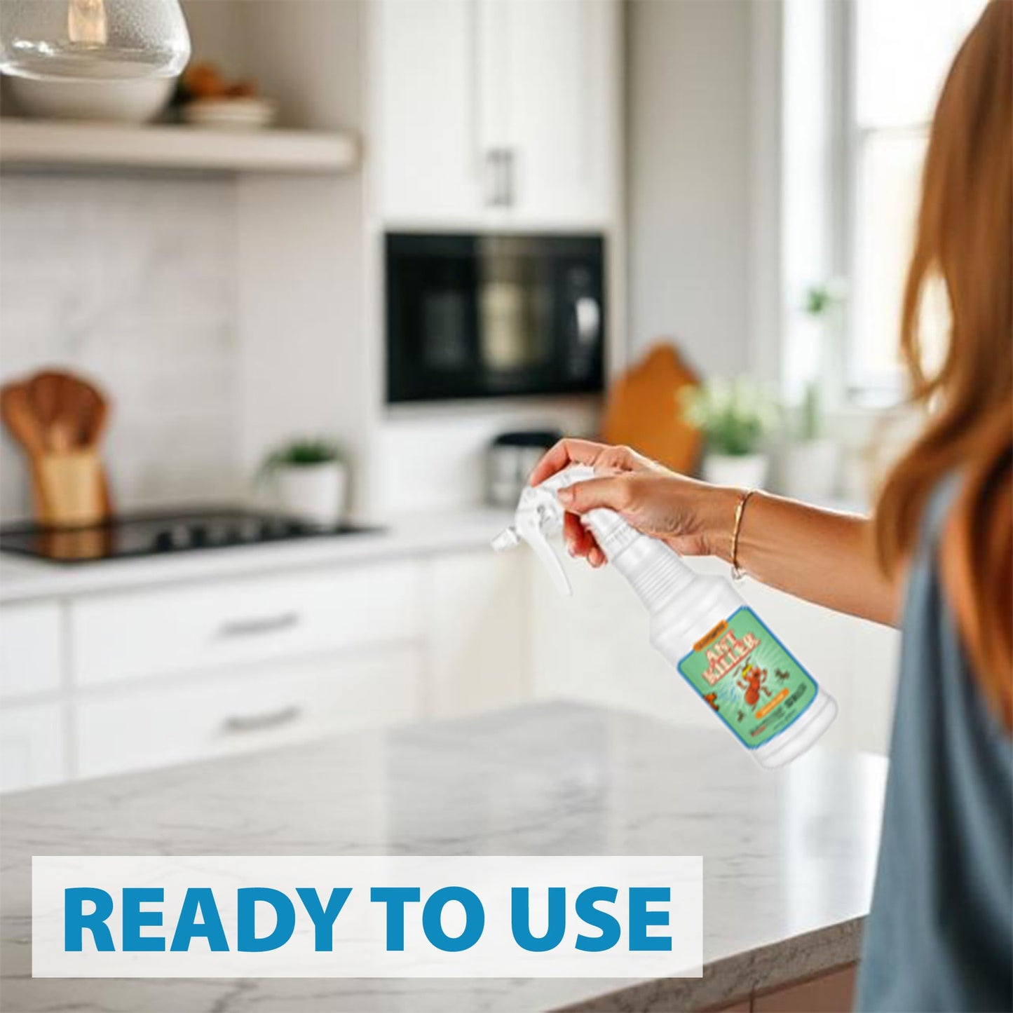 LizzAway Ant Killer Spray Indoor Outdoor Use - Plant-Based Formula with Lemongrass Oil and Geraniol - Kid & Pet Safe Ant Killer Spray - Natural Ants Repellent and Prevention for Home, Car, & Outdoors