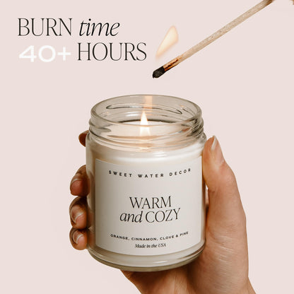Sweet Water Decor Holiday Candle - Cloves, Pine, and Sandalwood Festive Winter Scented Soy Candles for Home - 9oz Clear Jar, 40 Hour Burn Time, Made in The USA