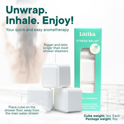 Latika Stress Relief Steamer - Aromatherapy with Pink Grapefruit, Peppermint, Lemongrass and Rosemary - Calming and Relaxing for Anxiety Relief, Spa Aromatherapy Hot Tub - Must-Haves for Women and Men