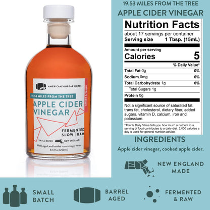 American Vinegar Works - Essential Kitchen Vinegars & Extra Virgin Olive Oil Gift Set - Includes Apple Cider, Red Wine, Rice Wine, and Chardonnay Wine Vinegars (8.5oz ea) with a EVOO (16.9oz)