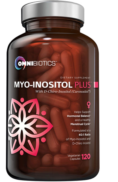 OmniBiotics Myo-Inositol & D-Chiro Inositol Supplement with 40:1 Ratio for Hormone Balance for Women - Women Supplement to Support Reproductive Health & Ovarian Function. Non-GMO - 120 Vegan Capsules