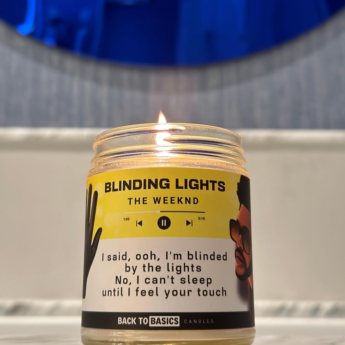 Back to Basics Candles | Blinding Lights - 9oz Soy Wax Lavender Scented Candle for Home Decor, Birthday Gifts for Women, Men, Best Friend | Relaxing Aromatherapy Made in USA
