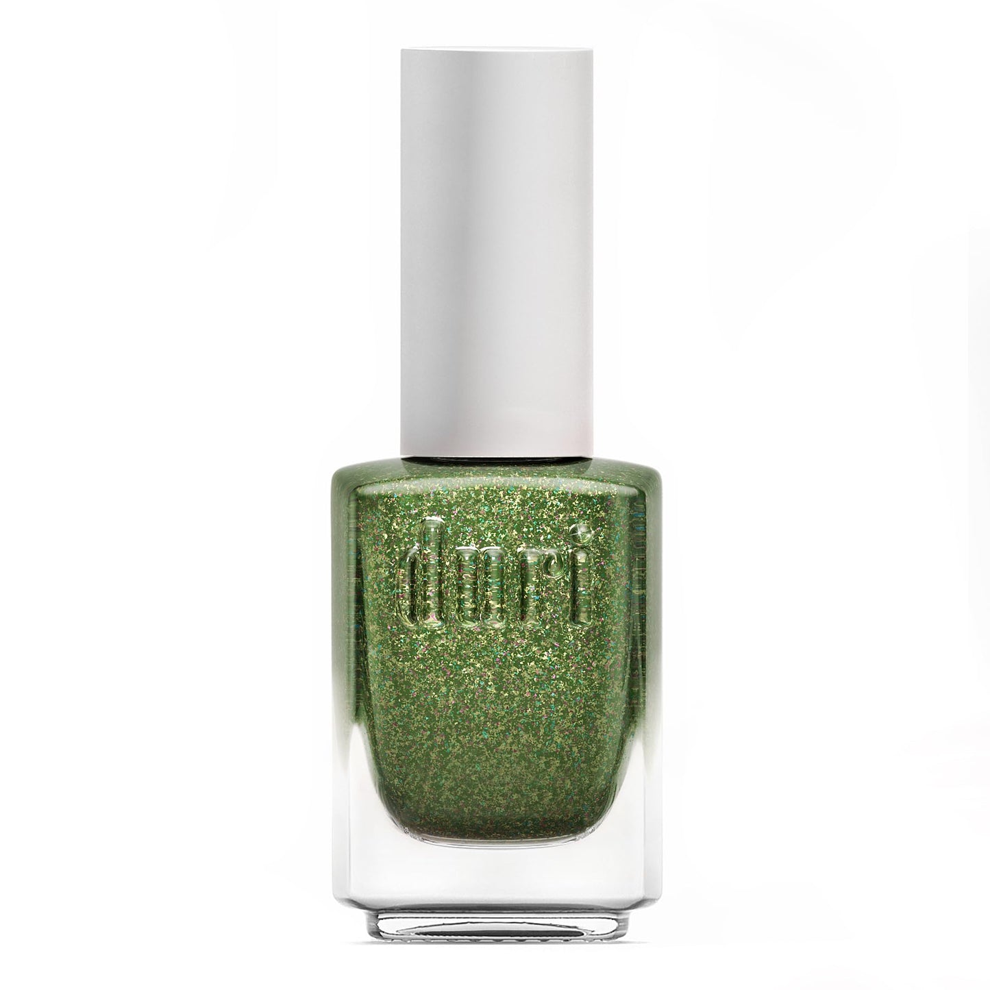 duri Nail Polish, 596 Indulge My Whim, Green Tinsle Sparkle Lacquer, Glitter Flake Topper, Glossy and Chip Resistant Finish | 0.45 Fl Oz