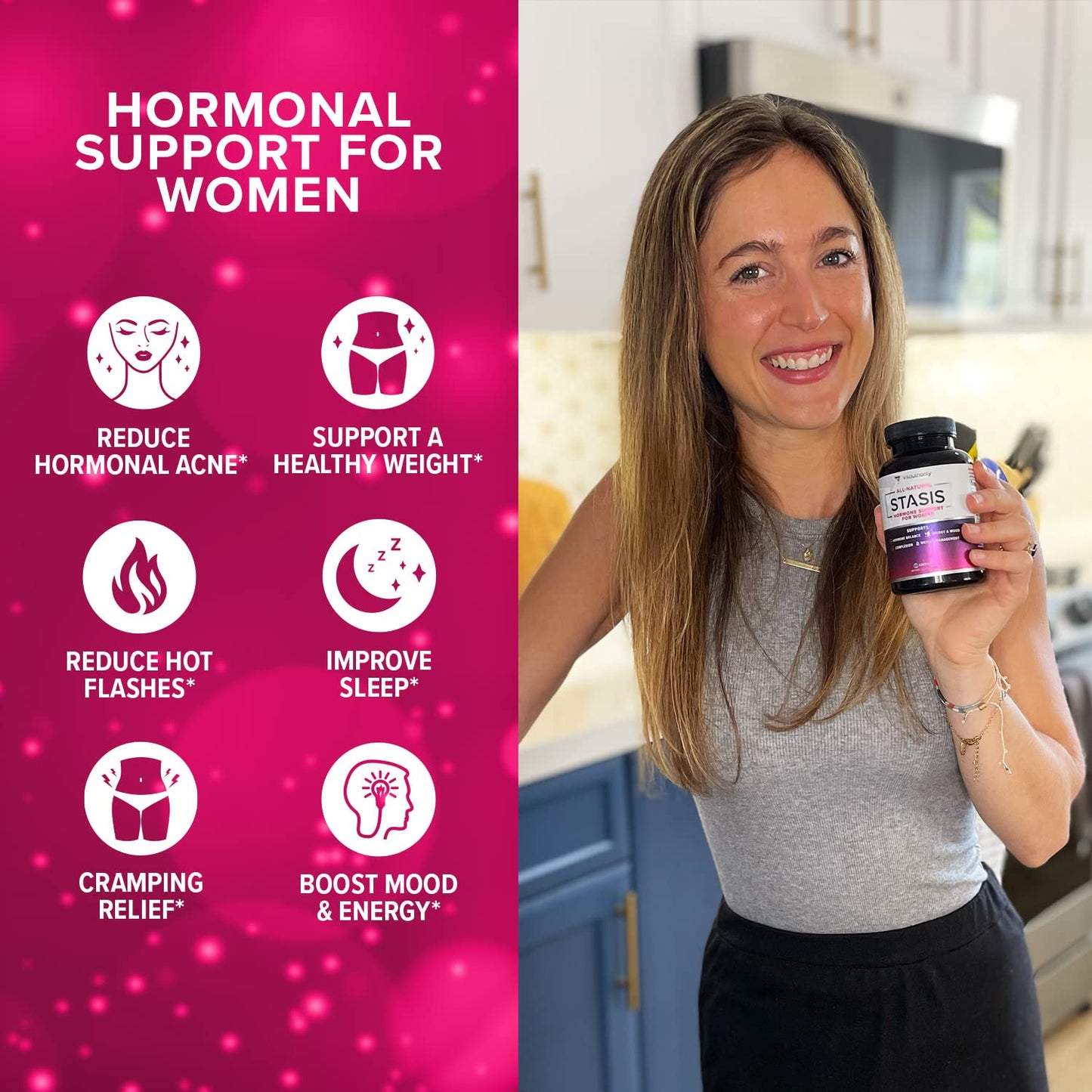 Vitauthority Women's Hormone Balance Supplement - 40:1 Myo-Inositol & D-Chiro Inositol Blend with DIM for Hormone Balance for Women - Women's Health Vitamin for Skin Energy & Cycle Support (1 Month)