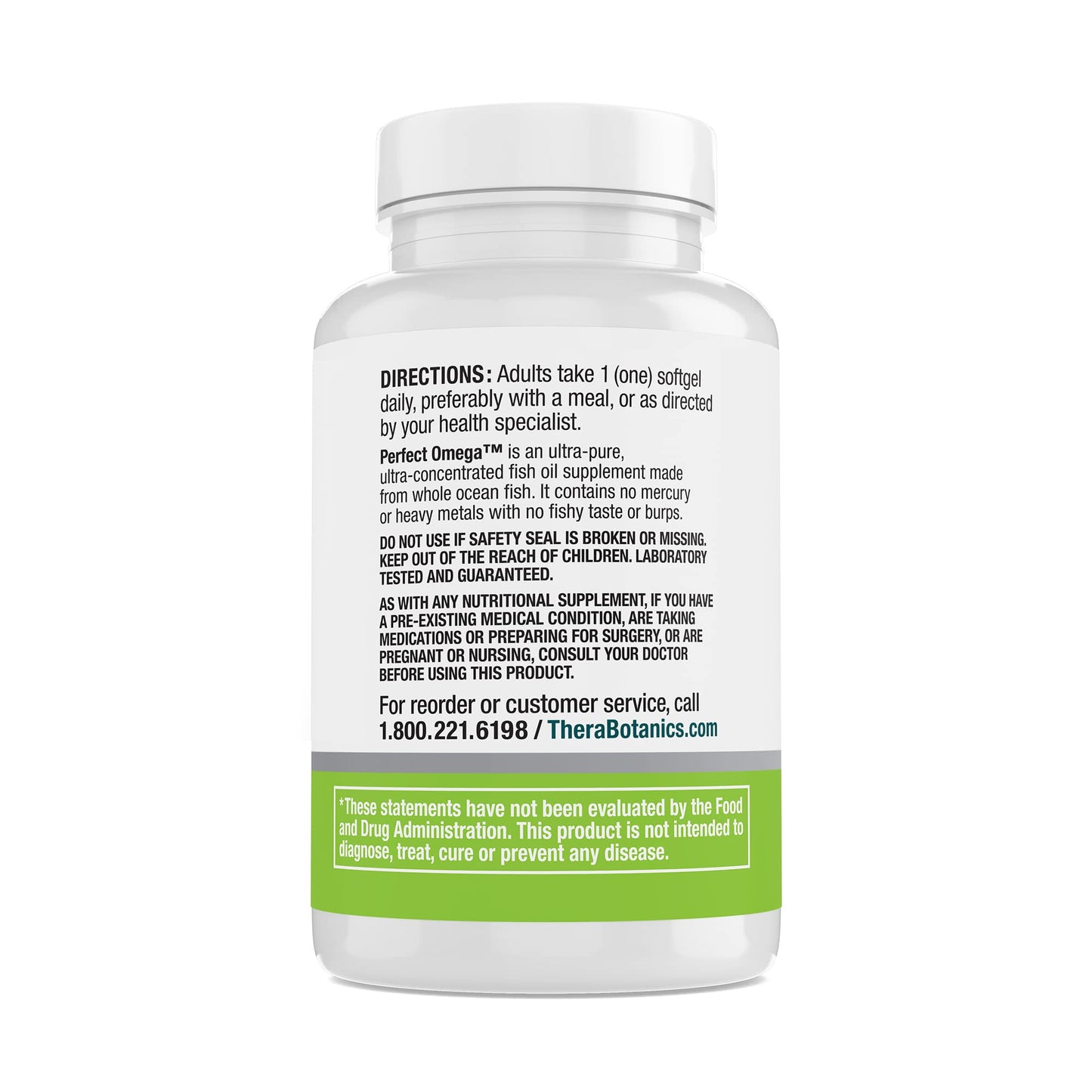 Therabotanics Perfect Omega Fish Oil Supplement EPA & DHA – High Absorption, Concentrated Omega 3 for Heart, Brain, Eye, & Metabolic Health - Alaskan Fish Oil Softgels - 30 Count (Pack of 1)