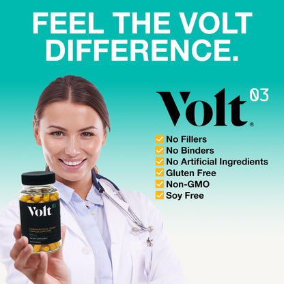 Volt03 Organic Turmeric Curcumin Capsules, 400mg Complex Curcurmin - Pharmaceutical-Grade Curcumin Supplement for Joint Health, Immune Support, & Healthy Inflammation Response, 60-day (2 month) supply