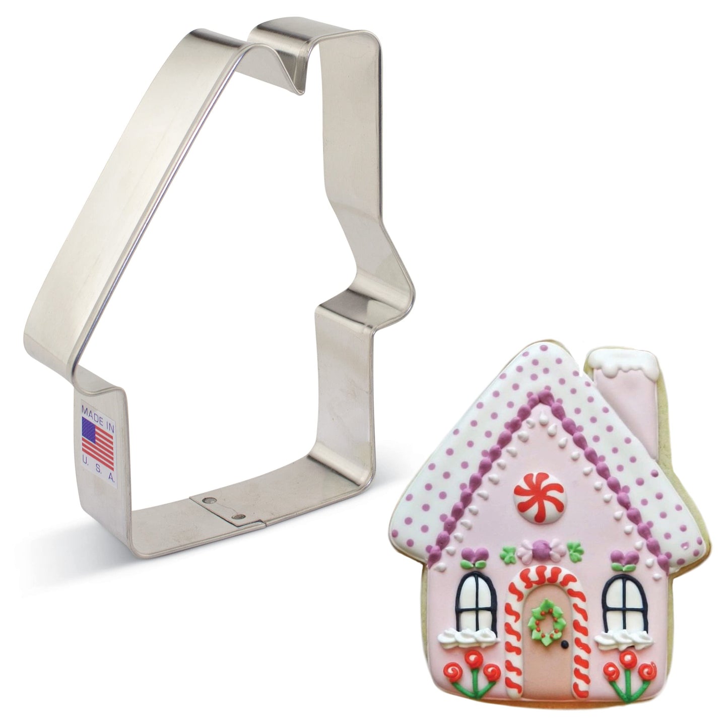 Gingerbread House Cookie Cutter 4.5" Made in USA by Ann Clark