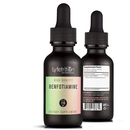 Lyfetrition Benfotiamine 118 ml, 4 FL Oz Liquid, 220 Servings, Made in USA, Quick Absorption, Potent Ingredients, Non-GMO