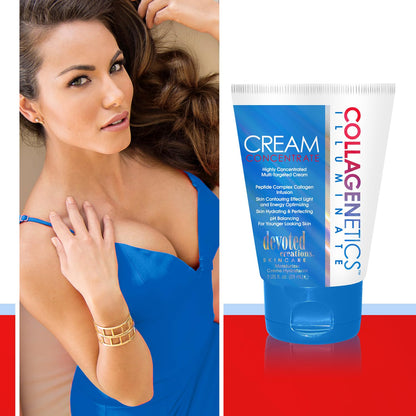 Devoted Creations Collagenetics Illuminate Cream Concentrate 3oz - Highly Concentrated Multi-Targeted Cream Skin Hydrating & Perfecting – pH Balancing For Younger Looking Skin