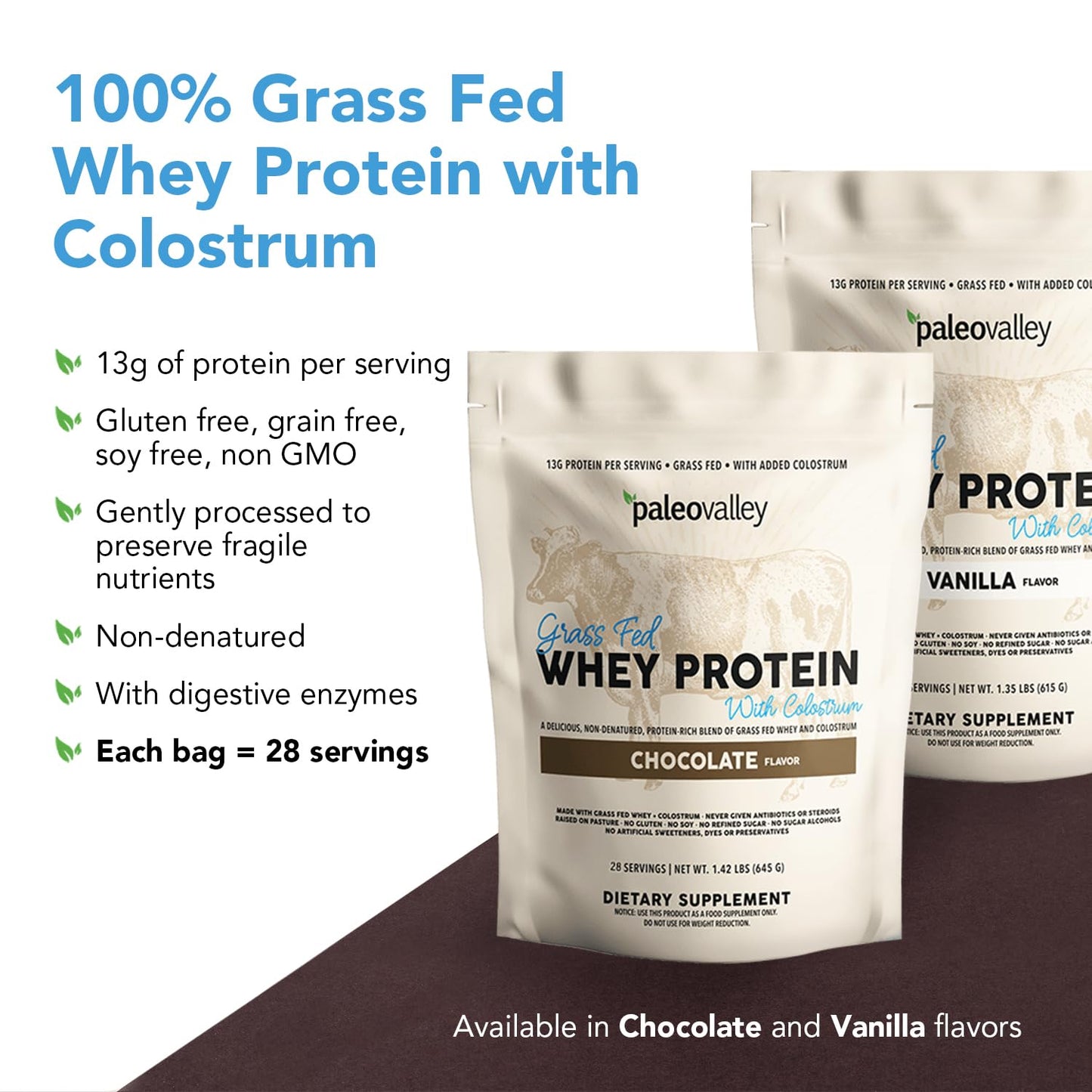 Paleovalley 100% Grass Fed Whey Protein, Vanilla