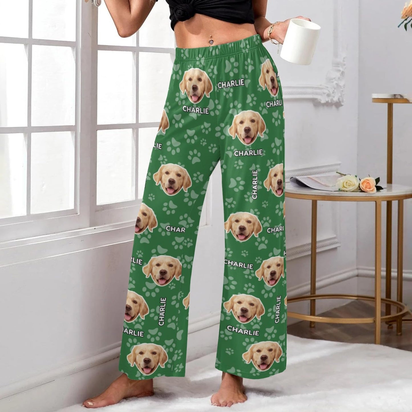Custom Face Pajamas Pants with Photo for Men Women:Made in USA Personalized Dod Cat Pet Pajama Sleepwear Trousers For Family Couple Pet Lover,Funny Christmas Gifts for Wife Husband