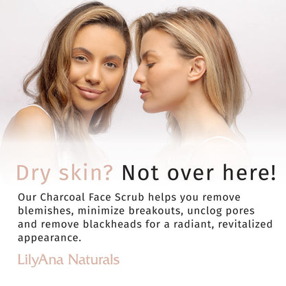 LilyAna Naturals Retinol Cream Moisturizer 1.7 Oz and Charcoal Face Scrub 3 Oz Bundle - Anti Aging, Retinol Moisturizer, Wrinkle Cream for Face and Anti-Aging Facial Exfoliator for Women and Men