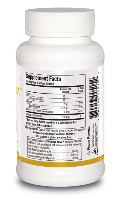 Biotics Research Biomega DHA Fish Oil, 600 mg DHA, Supports Learning and Memory, Fetal Brain Vitamins, 90 Softgel Capsules