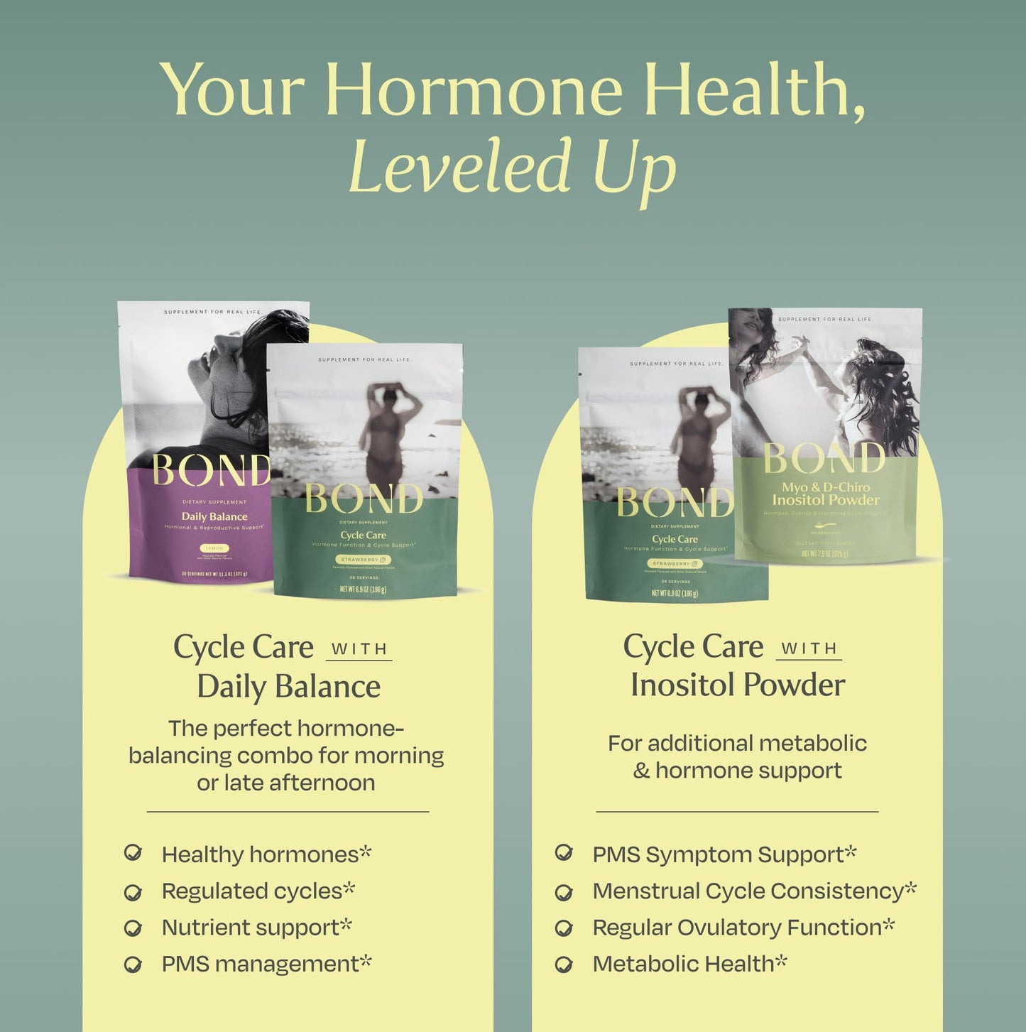 BOND Cycle Care – PMS Support Supplement & Hormone Balance for Women – Cortisol Reducer with Ashwagandha, L-Tryptophan, Magnesium, Turmeric Extract & Glutathione for Mood & Cycle Relief, 28 Servings