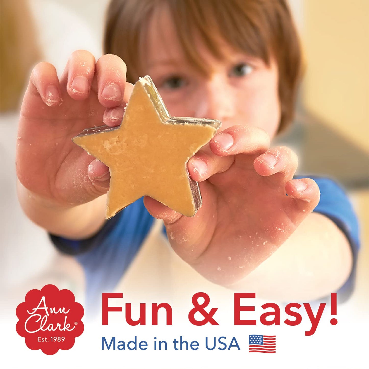 Ann Clark Christmas Linzer Cookie Cutters - 5-Pc. Set Made in USA, Fluted Circle, Mini Heart, Mini Christmas Tree, Star, Gingerbread Man