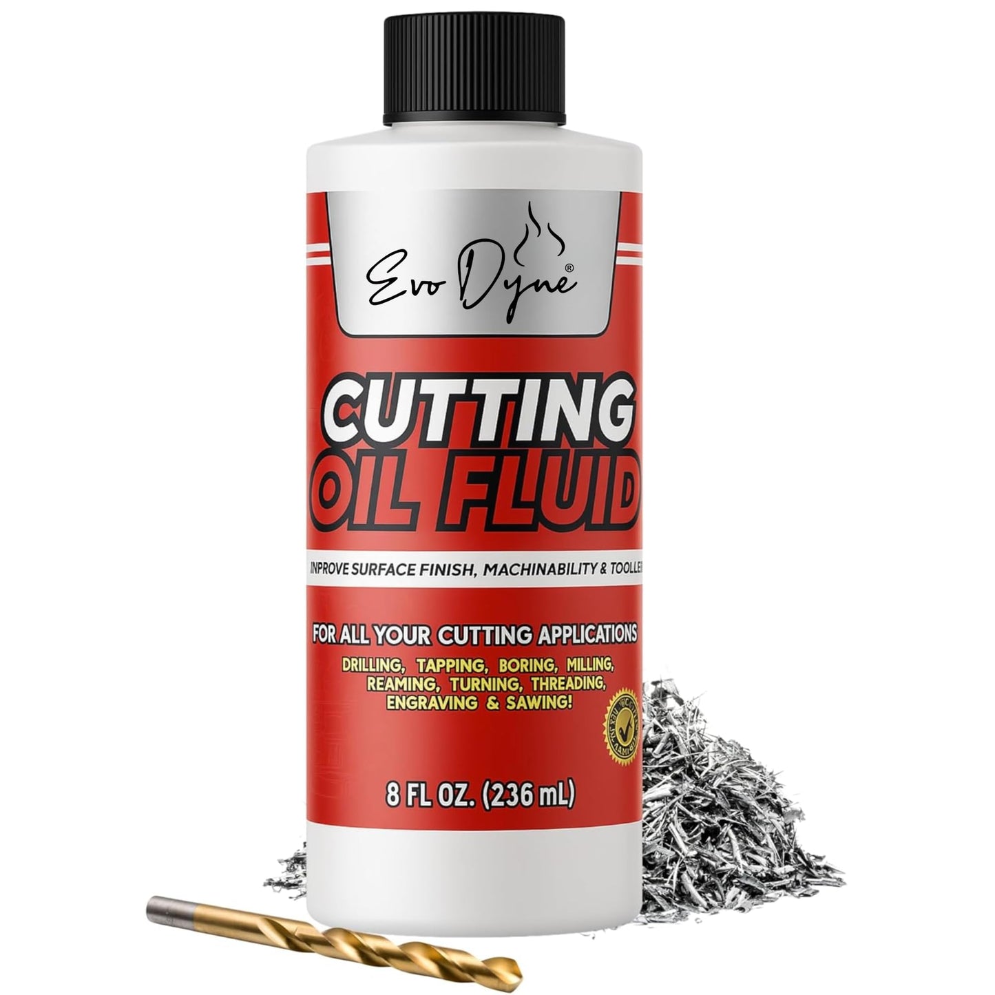 Cutting Oil, Cutting Fluid 8-OZ, Made in The USA | Cutting Oil for Drilling, Tapping, Milling | Professional Grade Fluid - Safe on Metal & Glass by Evo Dyne