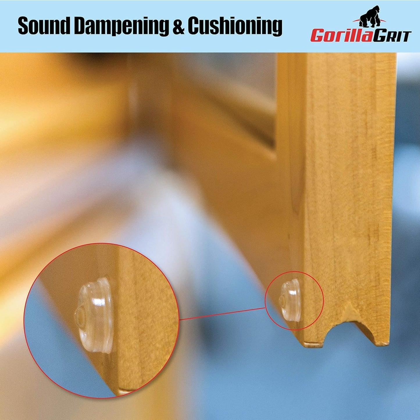 Pack of 50 Sound Dampening Cabinet Door Bumpers - Made in USA - Clear Soft Close Self Adhesive Rubber Pads - 50 PCs - Transparent Rubber Feet for Drawers, Cupboards