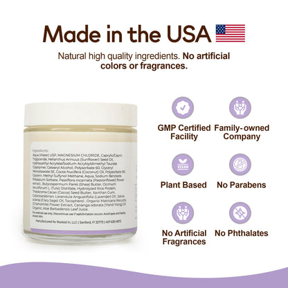 Rooted In Rest Magnesium Lotion for Sleep – Science Backed Sleep Aid – 2X More Magnesium Chloride – Fast, Effective Relaxation with Lavender, Passion Flower & Chamomile - Made in USA – 4 oz