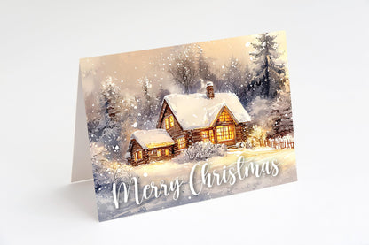 JBH Creations Winter Cabin Christmas Card - Pack of 24