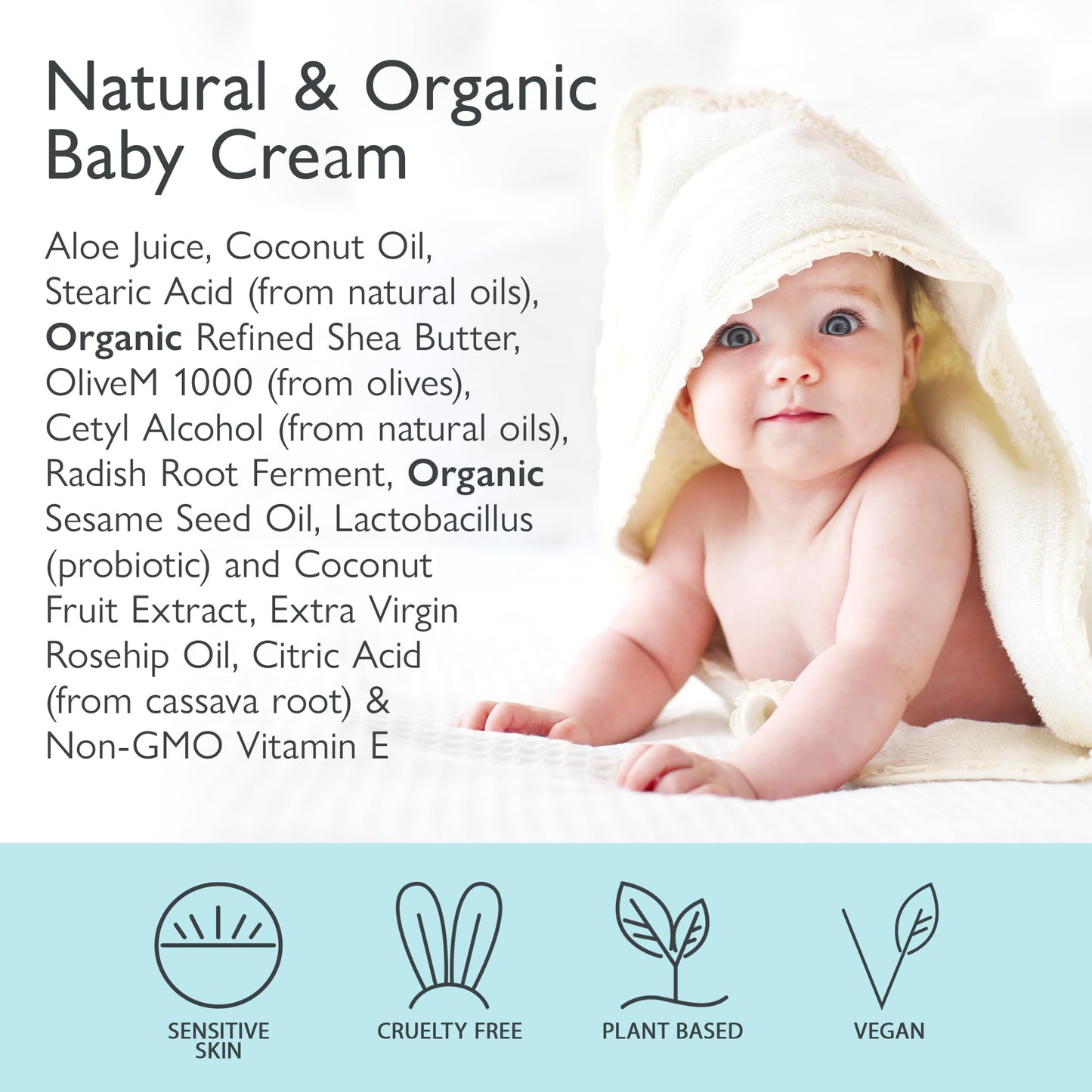 SoCal Suds & Company 4oz Natural & Organic Baby Cream- Fragrance Free- 2 Pack