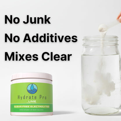 Hydrate Pro Clinical-Grade Electrolyte Powder | 1000mg High-Sodium Formula | POTS & Dysautonomia Support | Sugar-Free | 45 Servings (Lime)
