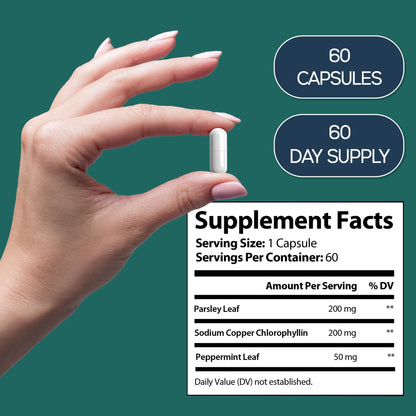 HARMONIFY Chlorophyll Capsules 450mg, Natural Chlorophyll Pills for Women & Men – Highly Bioavailable Chlorophyll Supplement – 120 Capsules