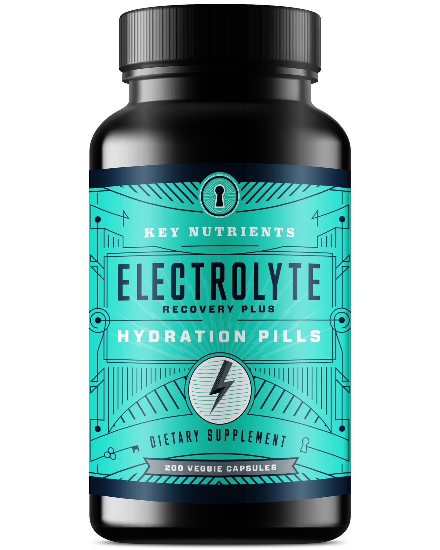 KEY NUTRIENTS Electrolyte Tablets, 200 Capsules, Salt Tablets for Dehydration, Fasting Electrolytes Tablets - Salt Pills with Electrolytes, No Sugar, Gluten Free Hydration Tablets Made in USA