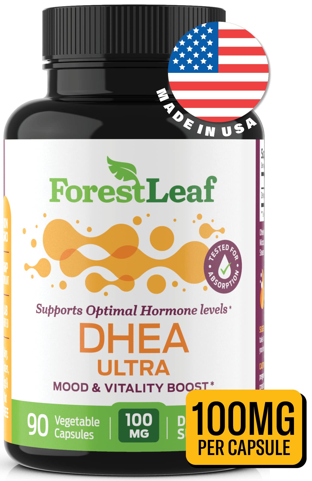 DHEA 100mg | DHEA Supplement for Women | DHEA Supplement for Men | Pure High Strength Micronized Dehydroepiandrosterone | Supports Energy, Hormone Balance, Anti-Aging, Mood | 90 Caps (3-Month Supply)