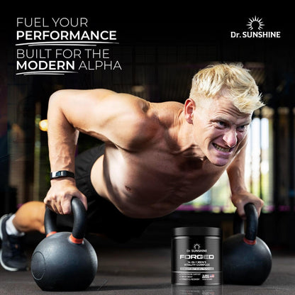 DR. SUNSHINE Forged 14 in 1 Shilajit for Men, Natural Energy, Men's Vitality Complex, Strength & Endurance Support with Fenugreek, Ashwagandha, Tongkat Ali, & More - 2 Month (120 Capsules)